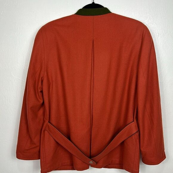 Salko Austria Vintage Wool Contrast Trim Jacket In Orange Size 8 - Picture 3 of 8